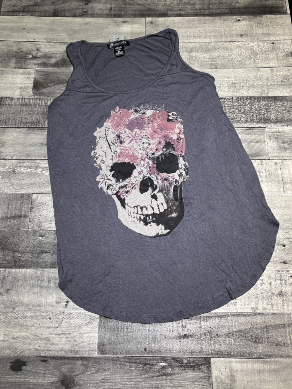 Floral Skull Flutter Tank- Side Slits